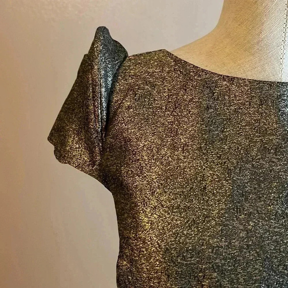 Saks Fifth 548 Chic Gold Backless V Mini Dress size 6 brand tag is cut off - Picture 9 of 11